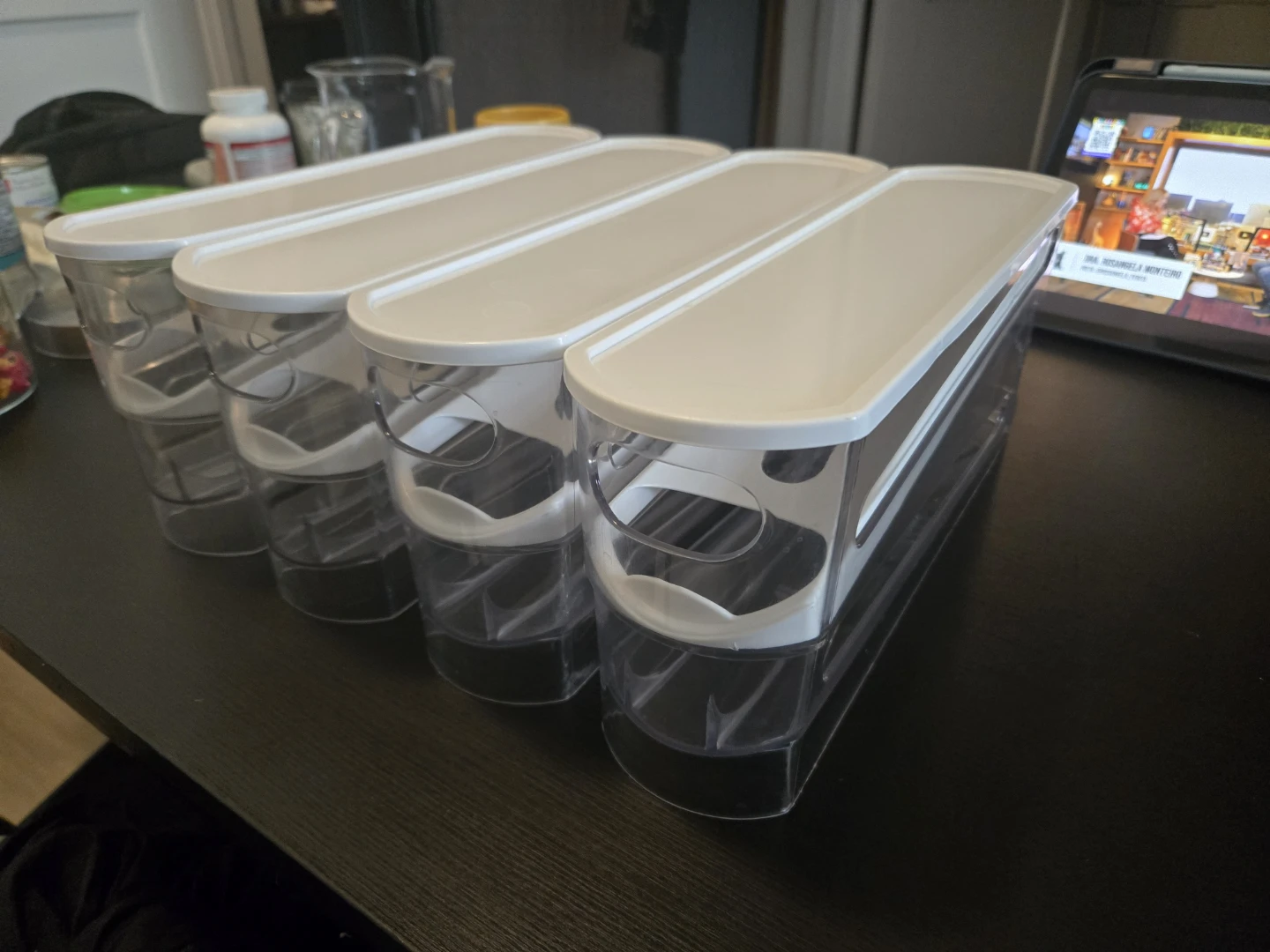 New - Clear Plastic Stackable Storage Bins with Lids - Set of 4