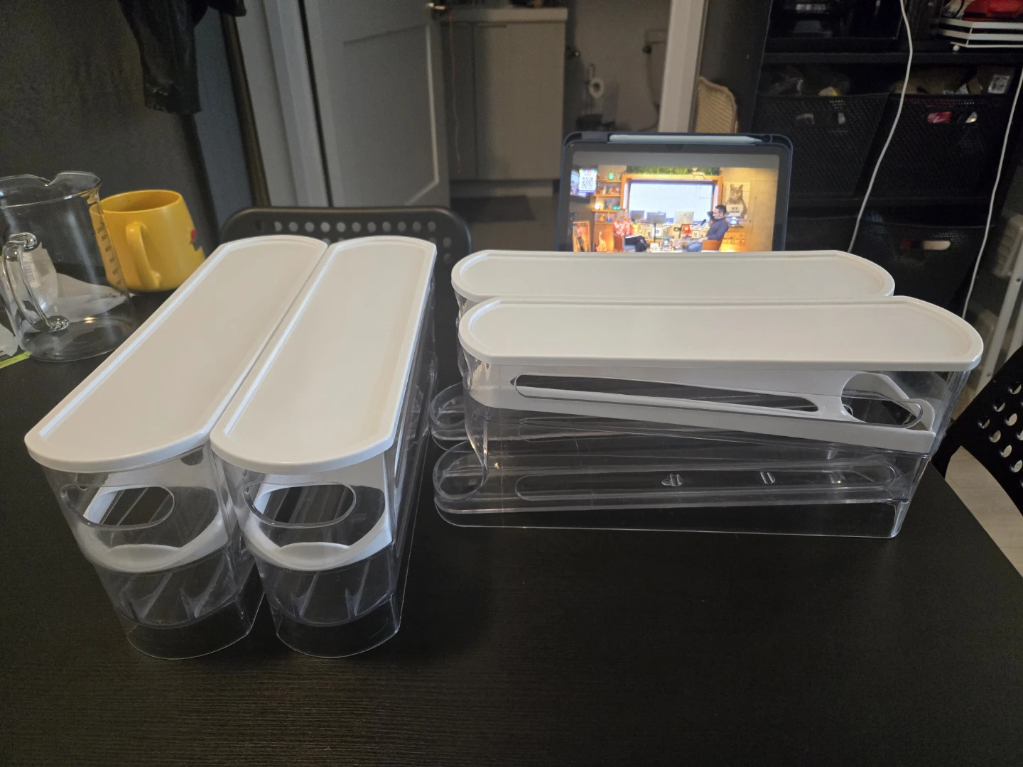 New - Clear Plastic Stackable Storage Bins with Lids - Set of 4 - photo 2