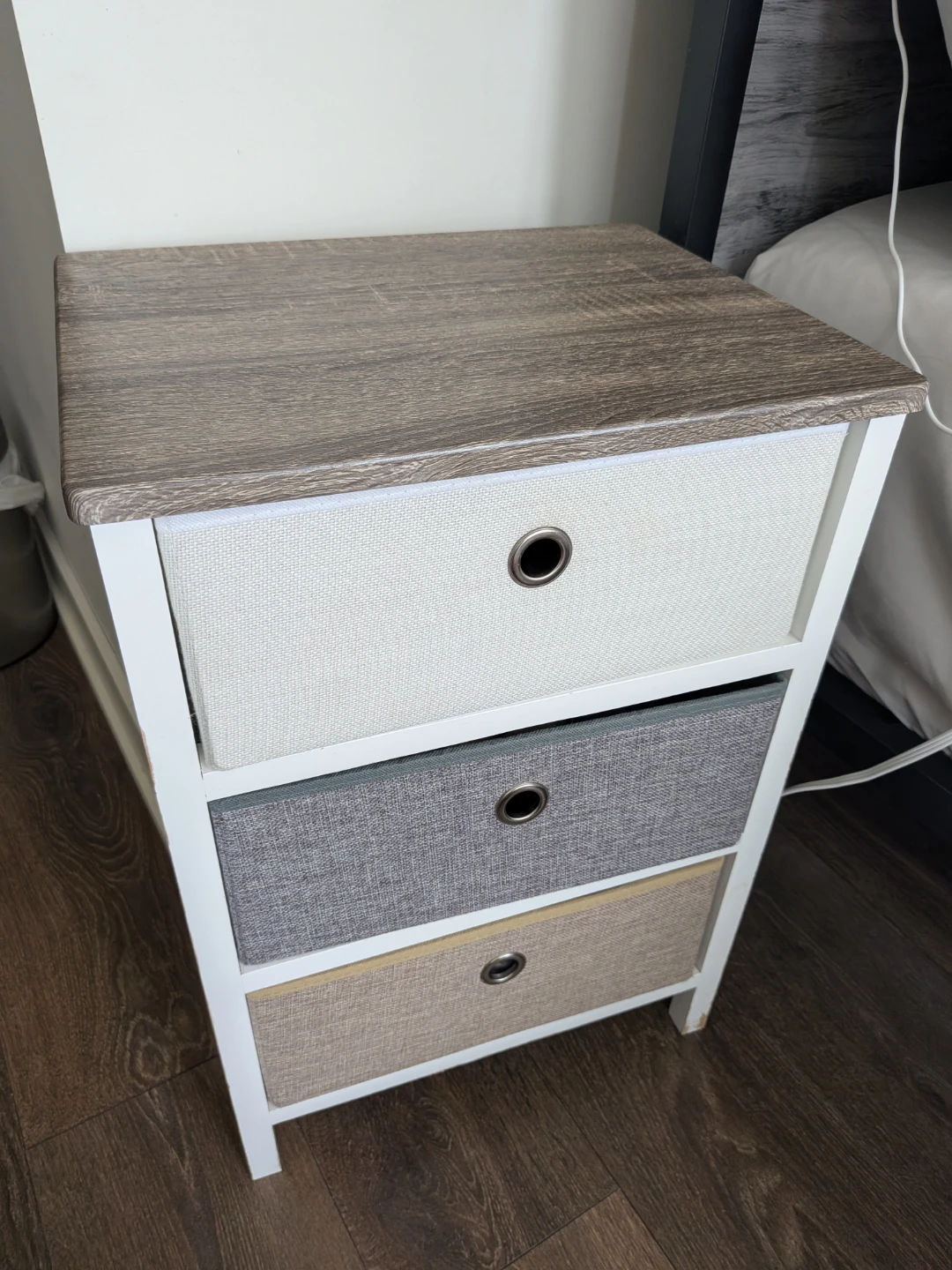 3-Drawer Fabric Storage Nightstand (Moving Clearing Out!!!) - photo 3