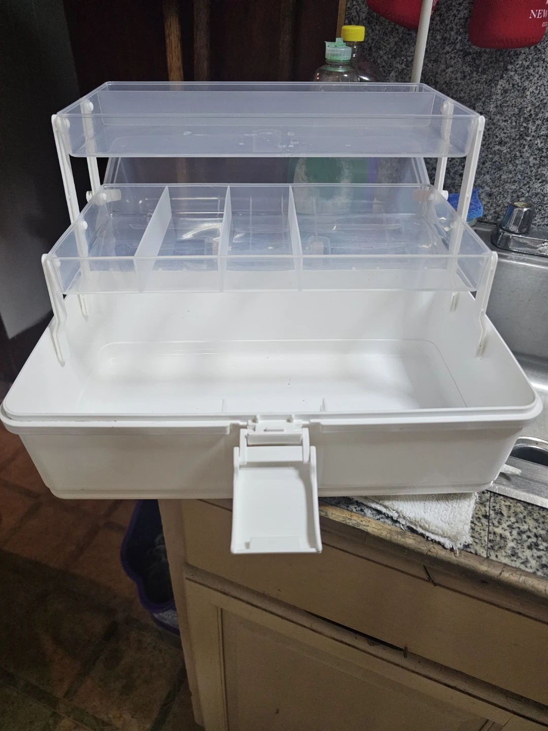 White Plastic Craft Storage Box Organizer