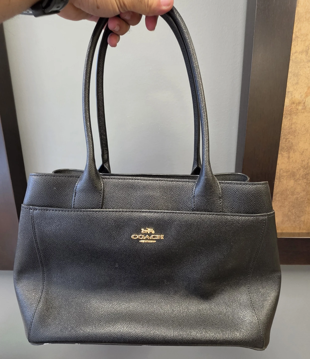 Coach Black Leather Tote Bag