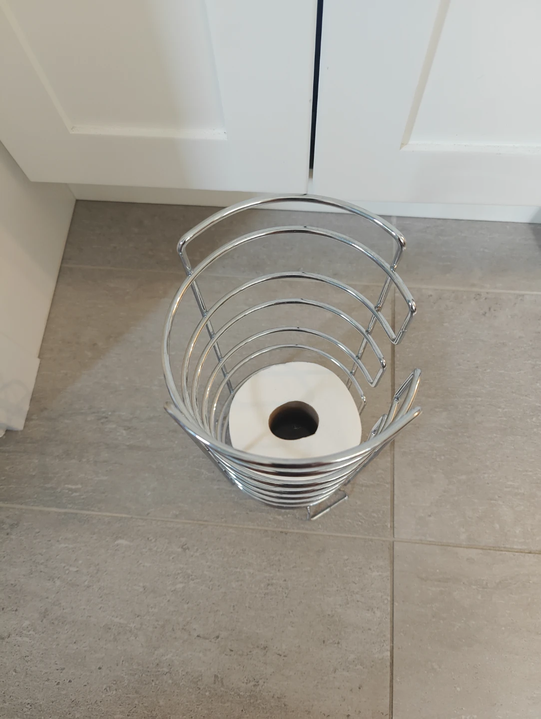 Chrome Metal Toilet Paper Holder Stand