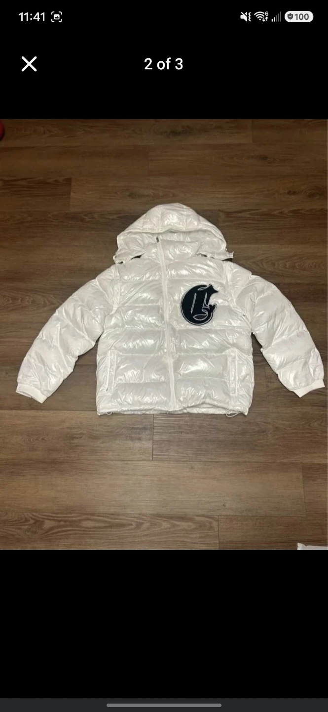 White Puffer Jacket with Hood - photo 2