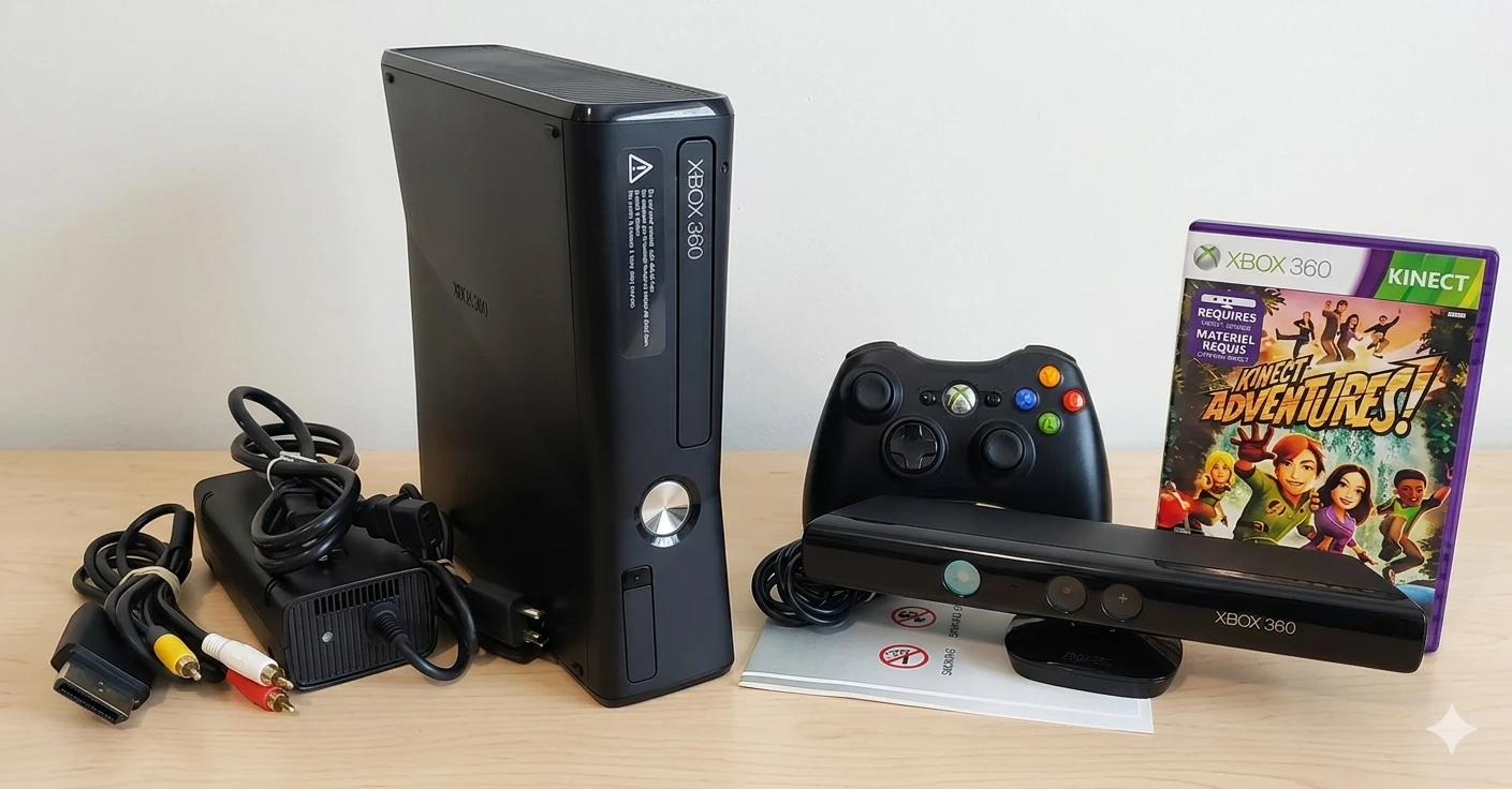 Xbox 360 S Console with Kinect adventures