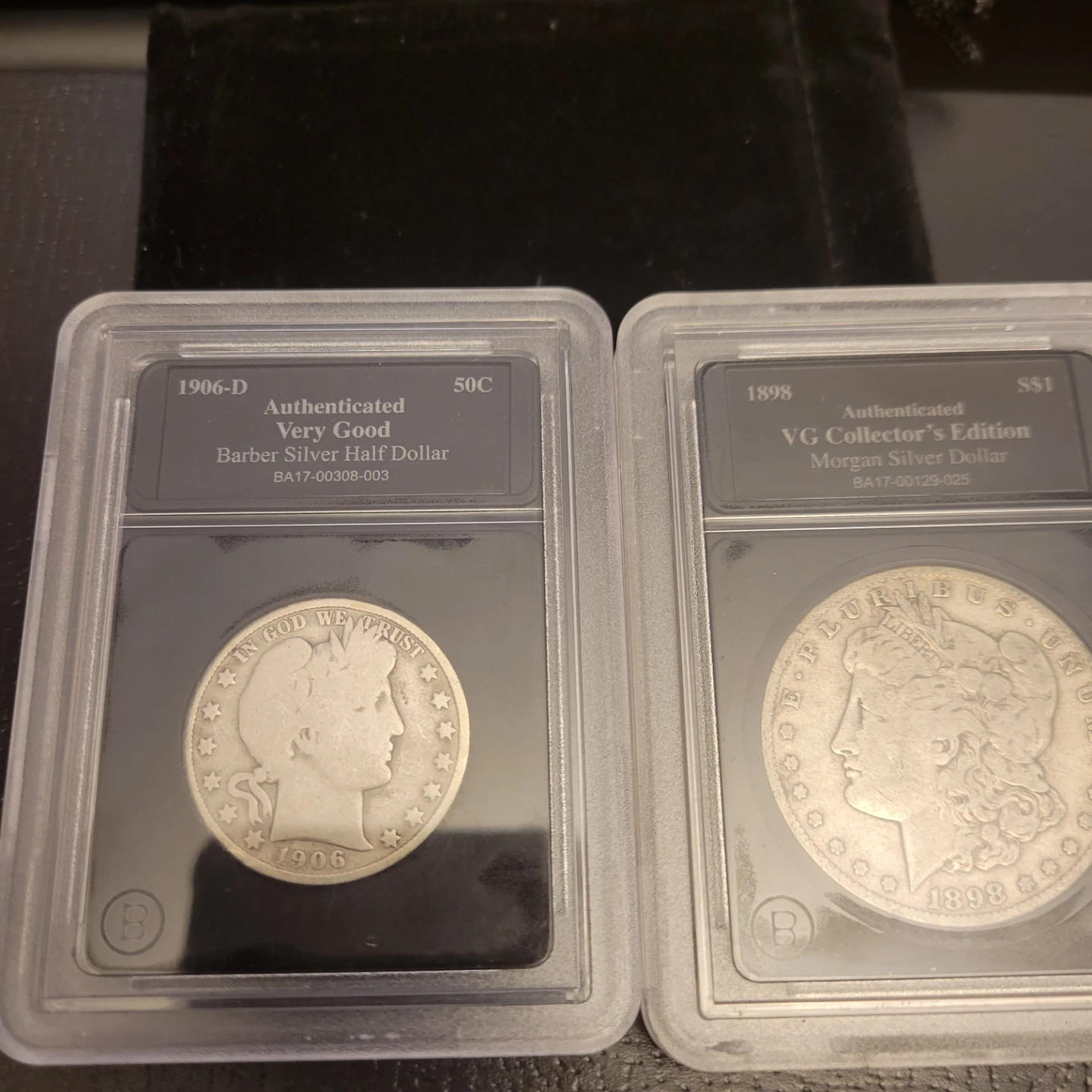 1906 Barber Silver Half Dollar & 1898 Morgan Silver Dollar