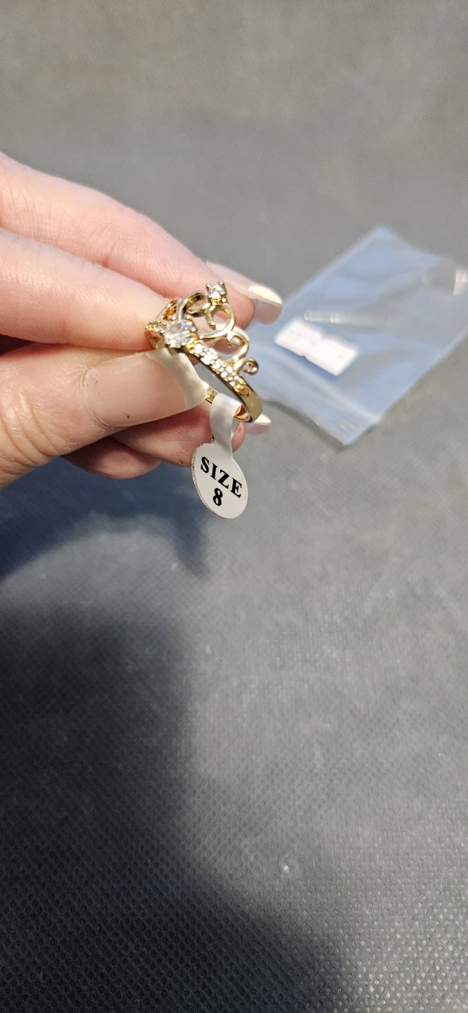 Crown Ring with Rhinestones - Size 8 and Size 7 - photo 5