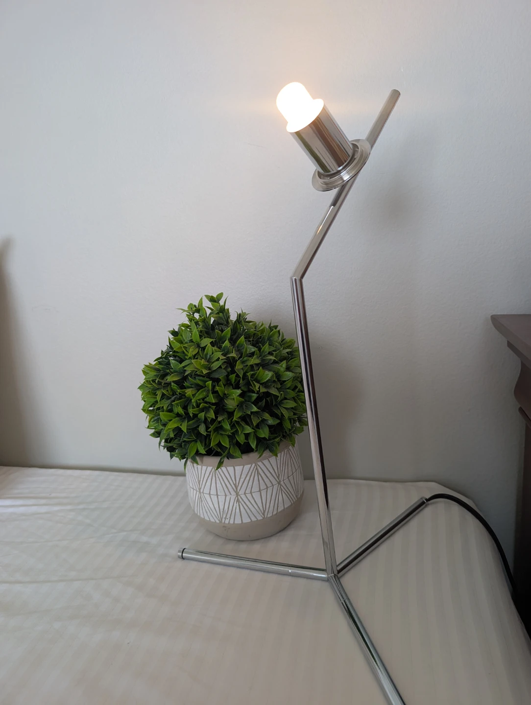 Modern Chrome Desk Lamp and waste basket