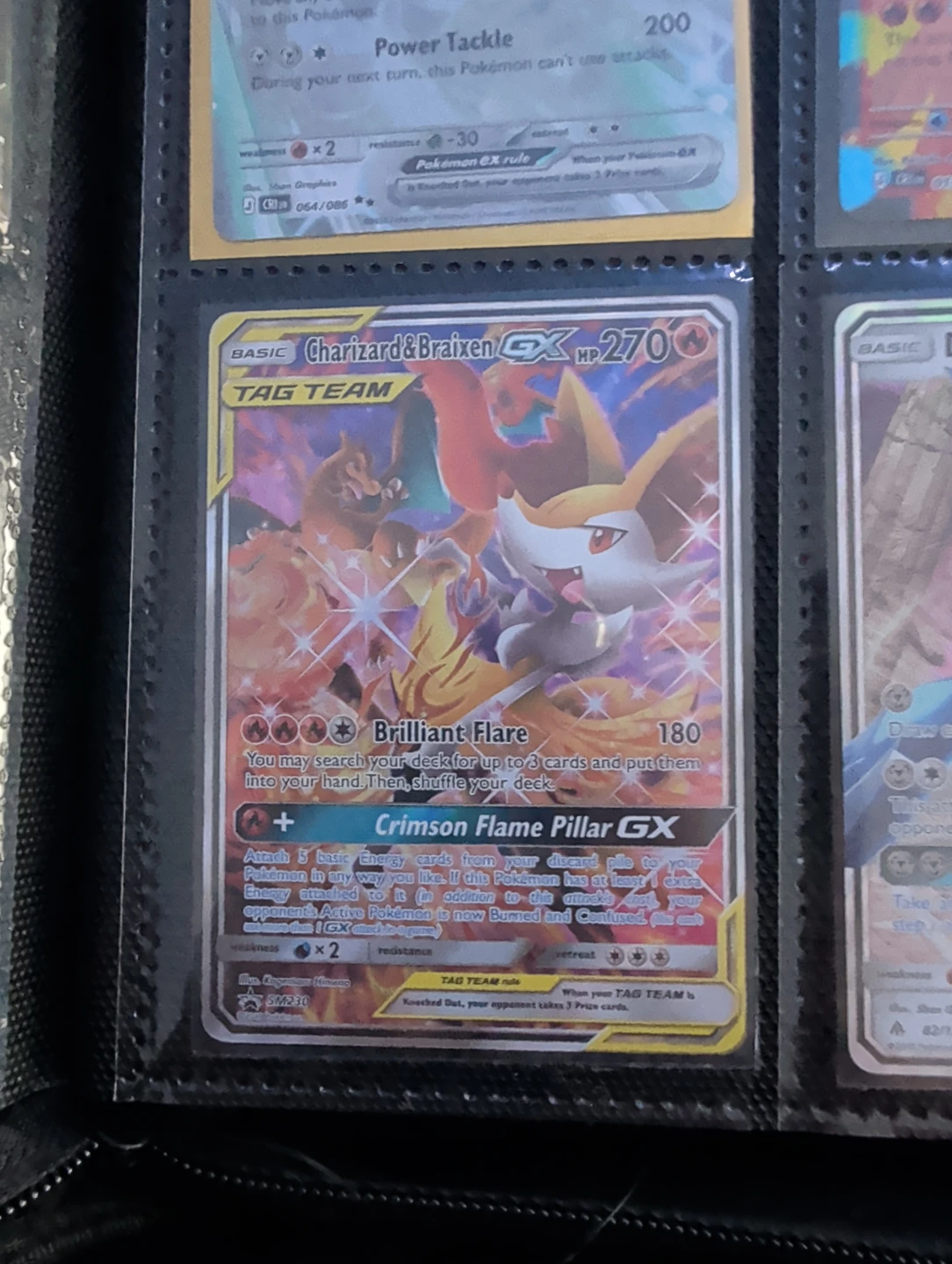 Pokémon Charizard & Braixen GX TAG TEAM Card 270 HP SM230