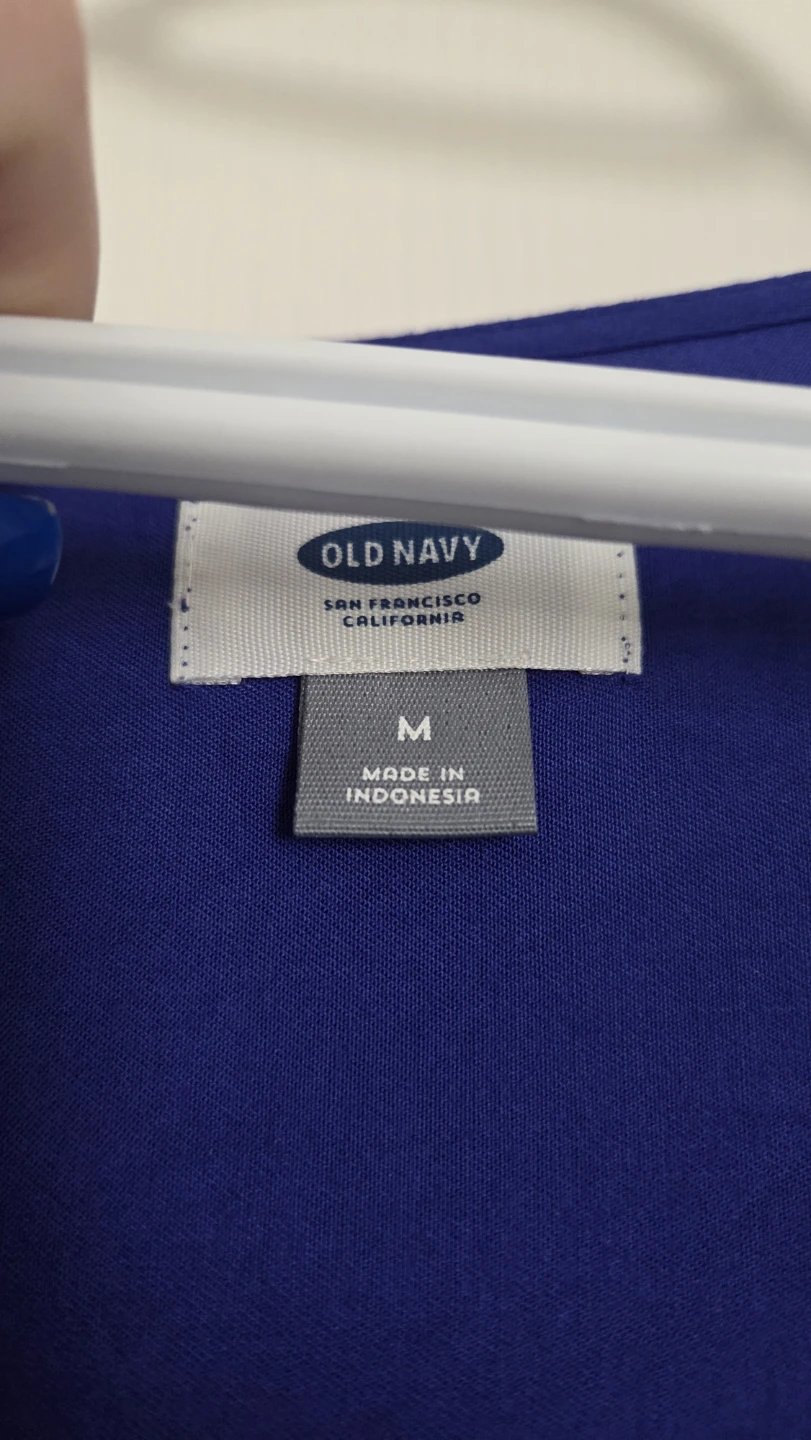 Old Navy Blue Rayon V-Neck T-Shirt - Size M - photo 2