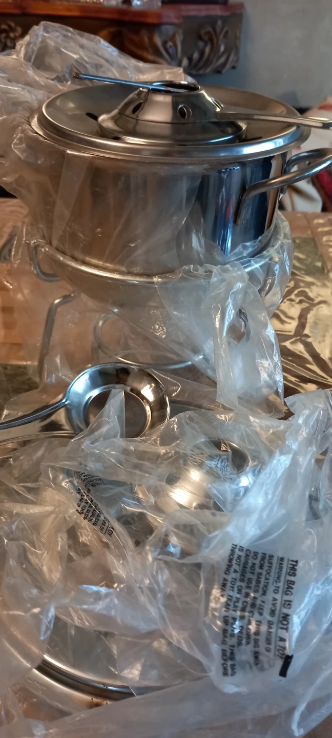 Stainless Steel Fondue Set with Burner - photo 3
