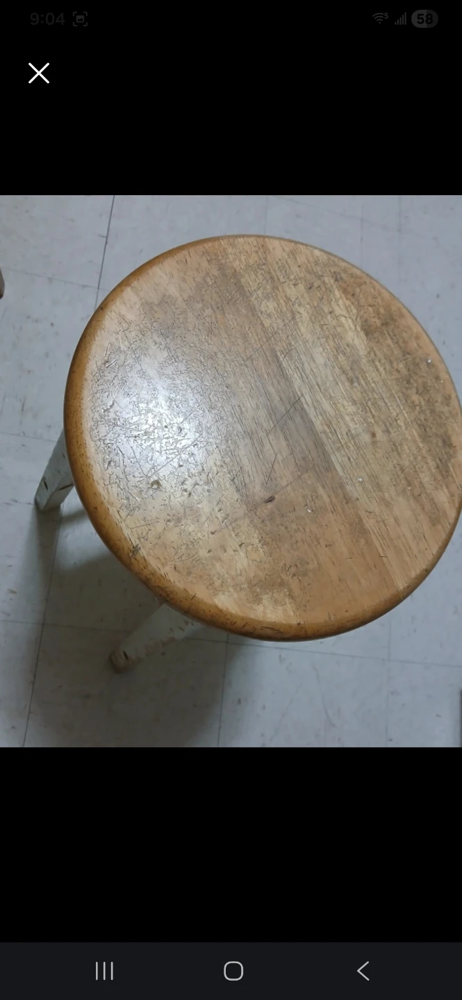 Wooden Round Top Stool - 2 pieces