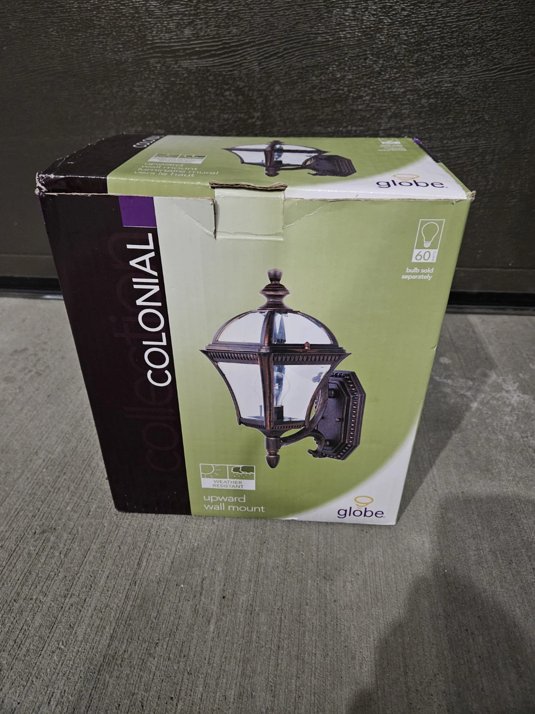 Globe Colonial Upward Wall Mount Luminaire