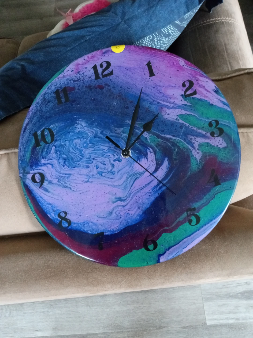 Handmade paint pour wall clocks with a resin Finnish - photo 4