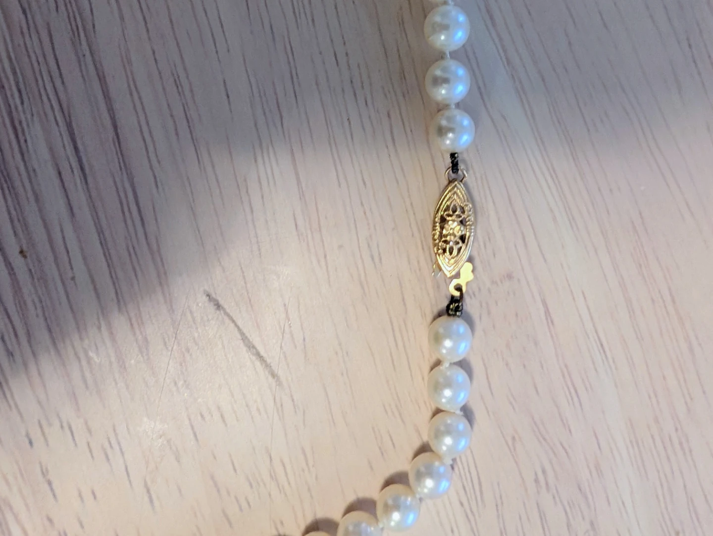 Pearl Necklace with Gold Clasp - photo 2