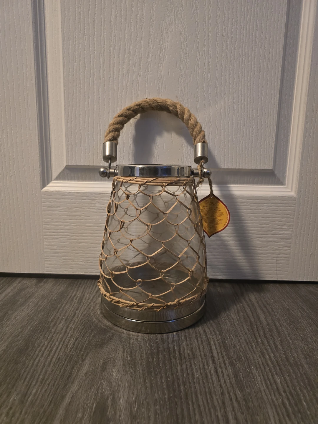 Glass Lantern with Rope Handle