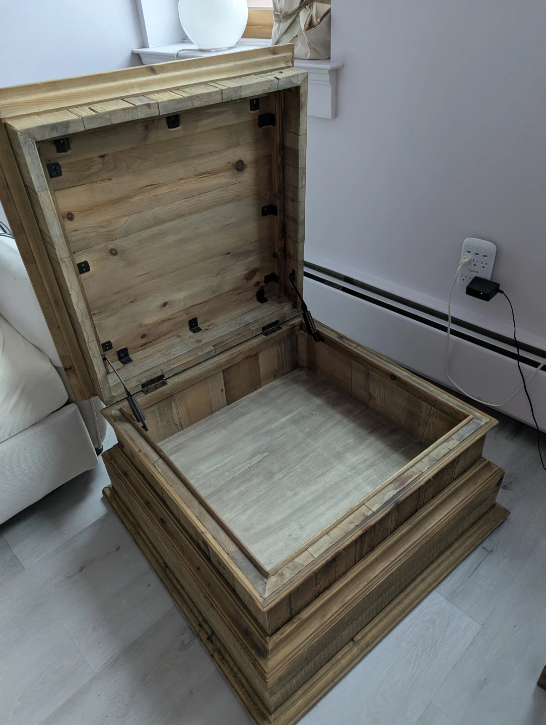 Rustic Handmade Wood Storage Coffee Table - photo 2