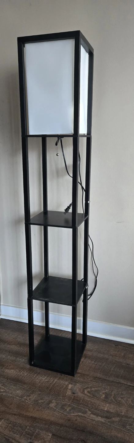 Black Floor Lamp with Shelves - photo 2