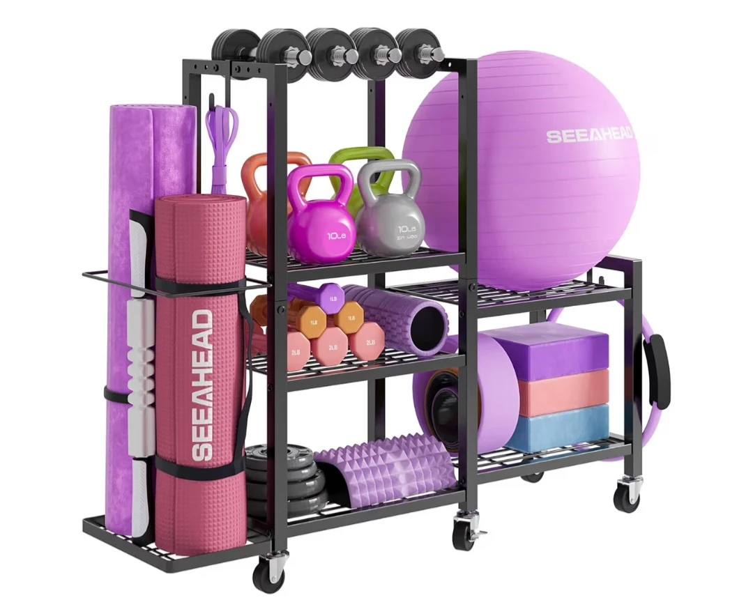 3-Tier Rolling Exercise Equipment Storage Rack - photo 3