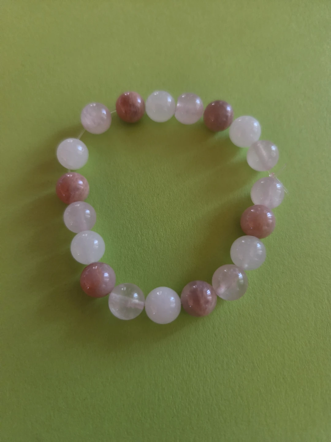 Beaded Bracelet - Rose Quartz & Sunstone Mix