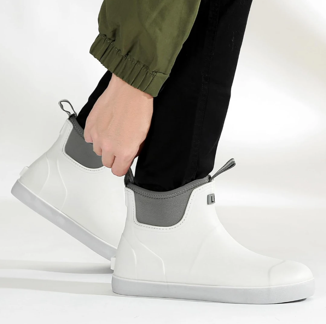 LFH White Waterproof Ankle Rain Boots Men's 8 - photo 4