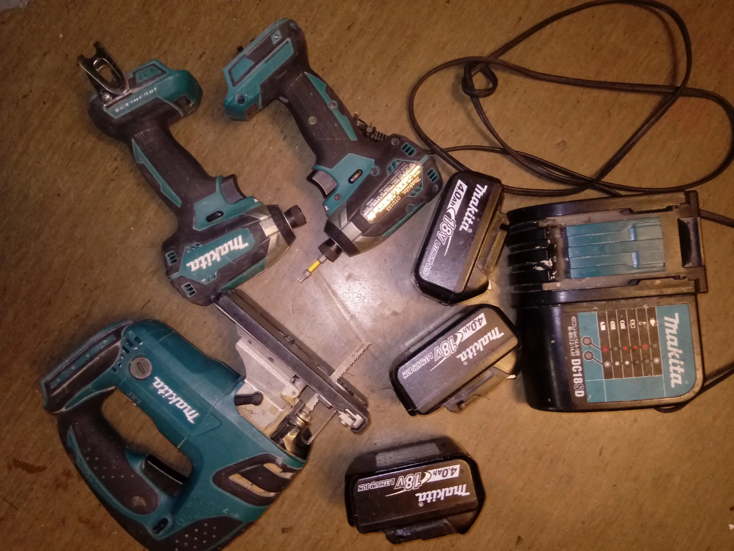 Makita Cordless Jigsaw, Impact Driver, Drill & Batteries