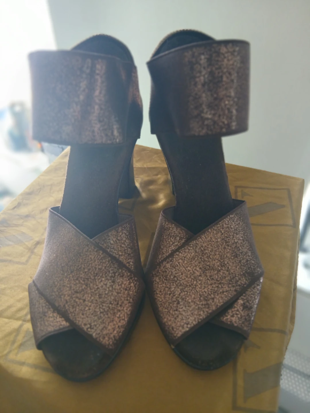 Women's Brown Glitter Heels