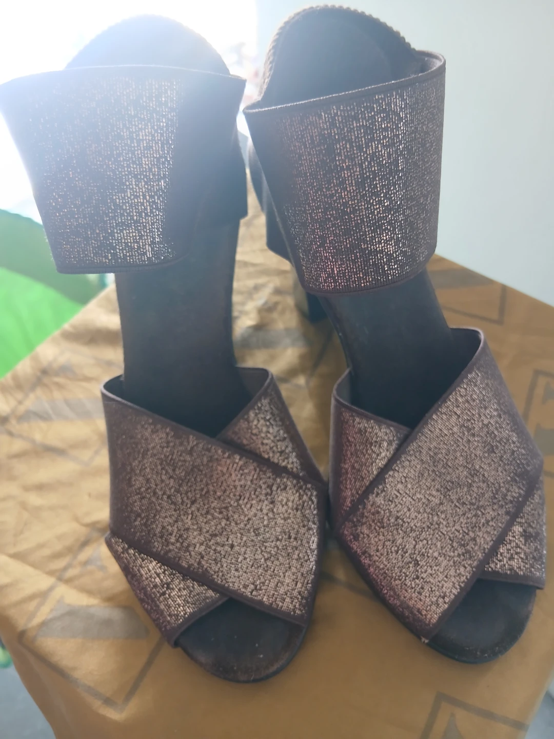 Women's Brown Glitter Heels - photo 2