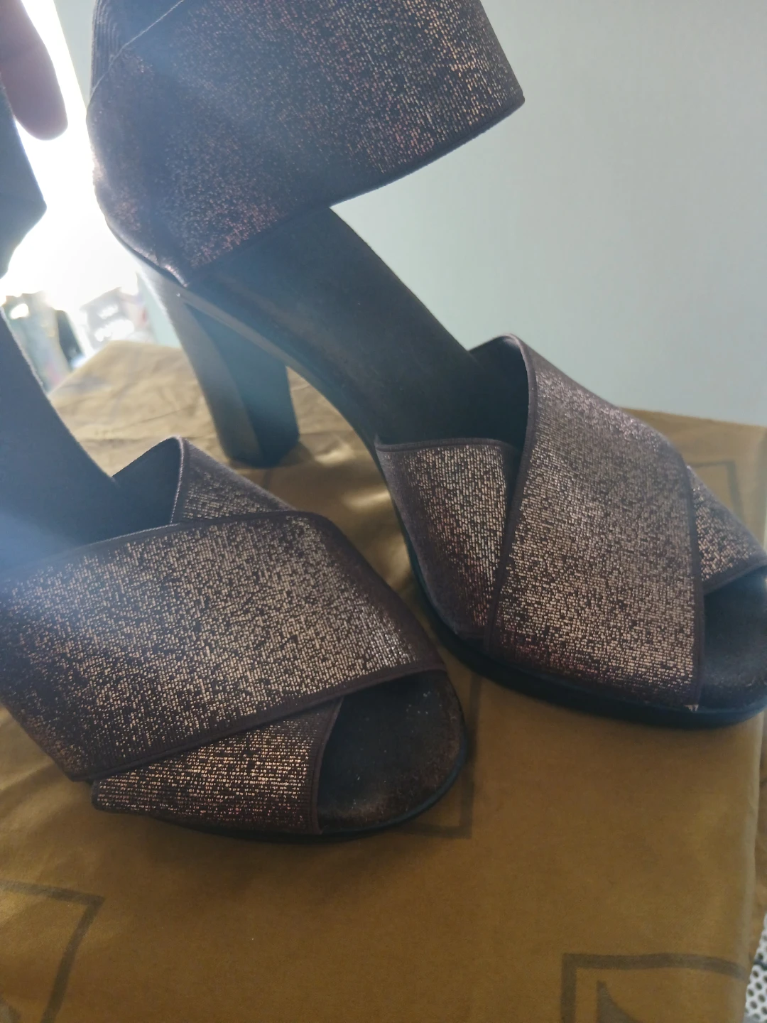 Women's Brown Glitter Heels - photo 3