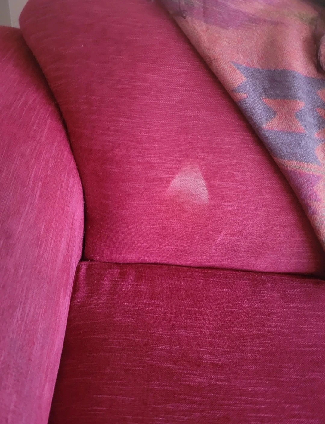 3 SEATER RED SOFA AS IS - NEED GONE ASAP! - photo 3