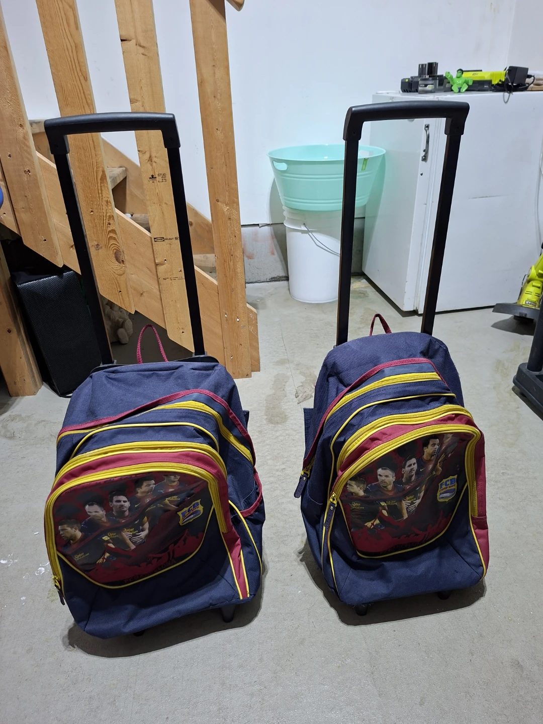 Kids Rolling Backpack with Soccer Players