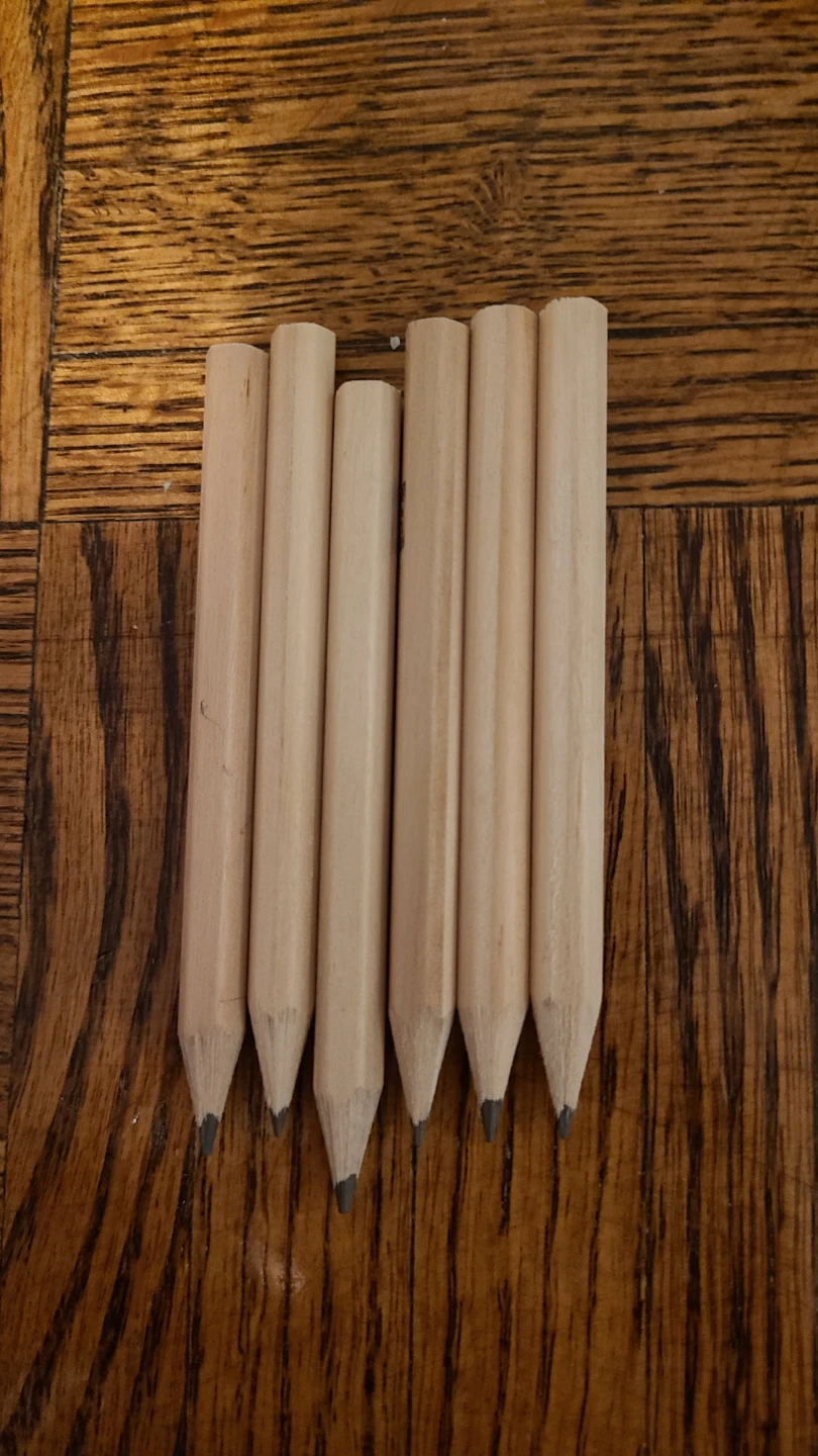 Set of 6 Small Wooden Pencils