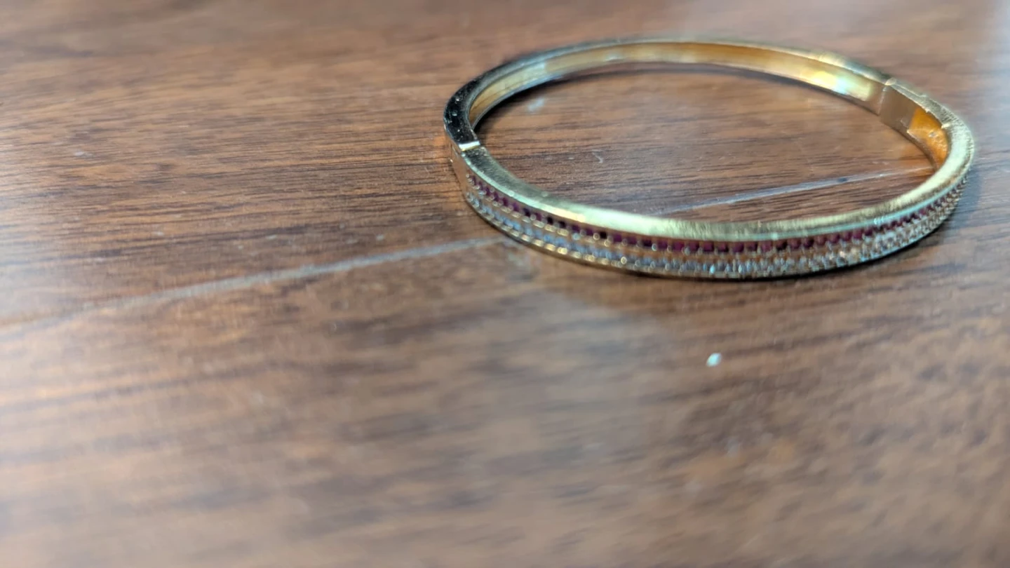 Bangle bracelet with stones