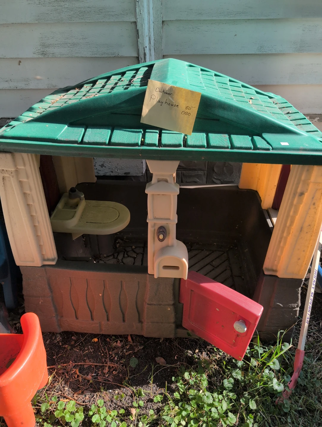 Green and Beige Outdoor Kids Playhouse