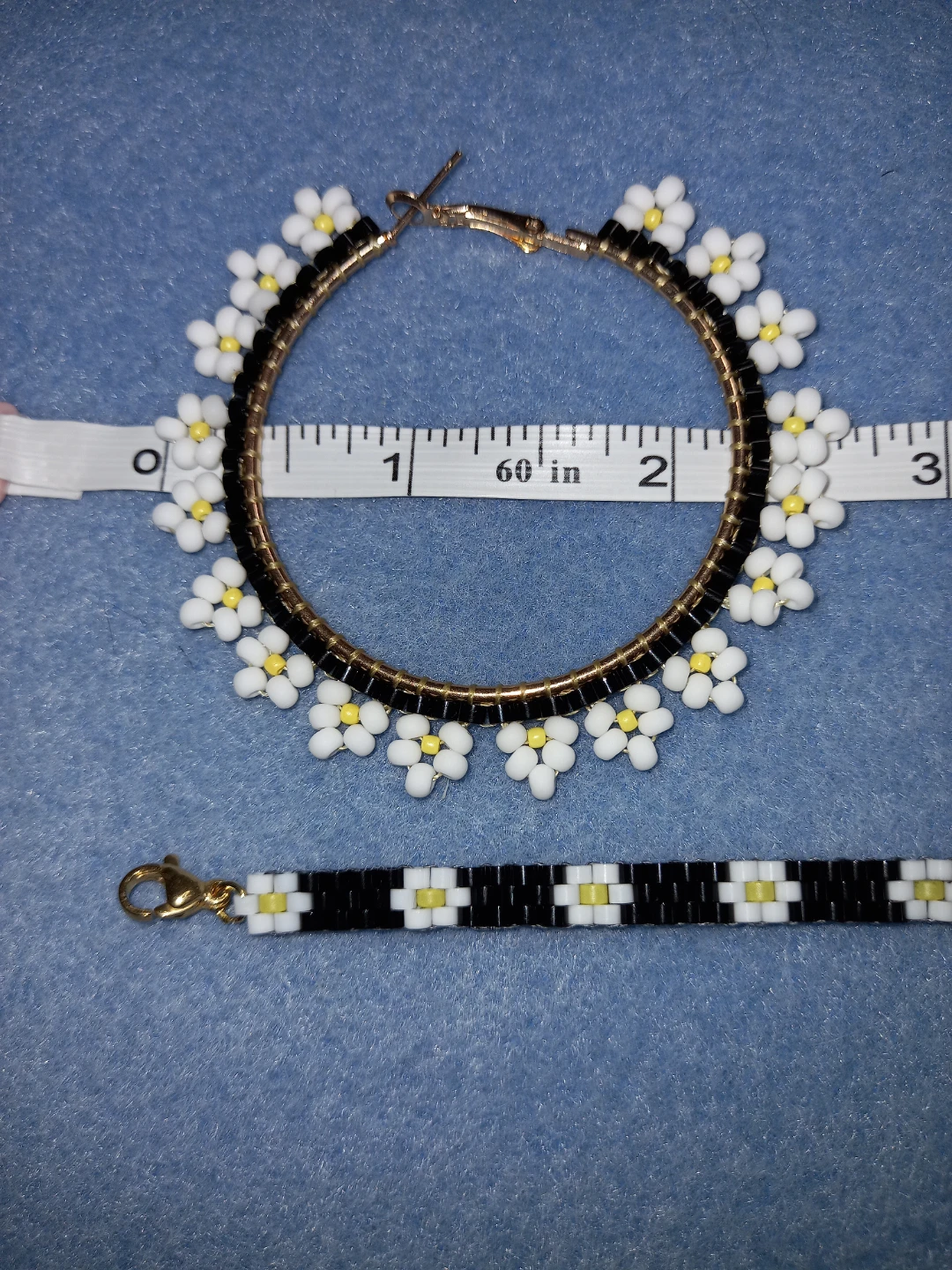 Beaded Hoop Earrings and Bracelet Set - photo 4