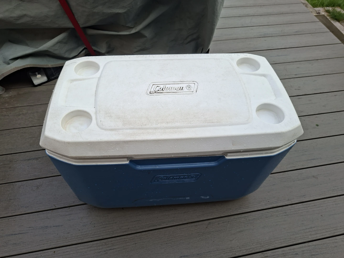 Blue Coleman Cooler with Four Cup Holders - photo 2