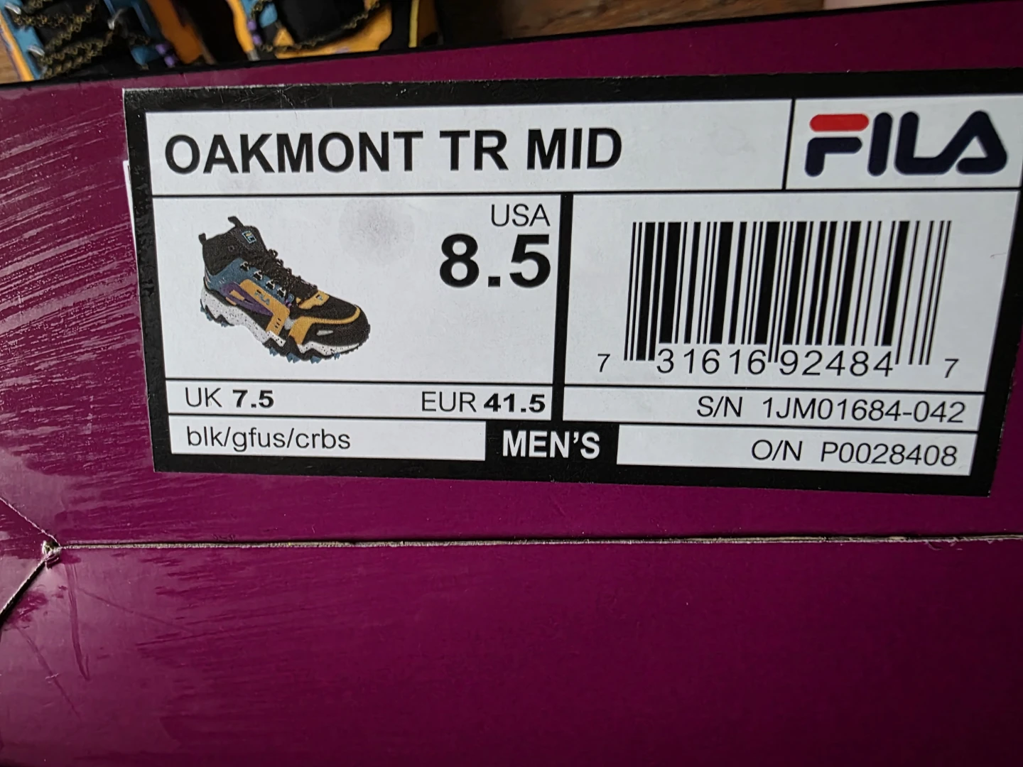 Fila Oakmont TR Mid Men's Shoes - Black/Blue/Yellow - Size 8.5 - photo 3