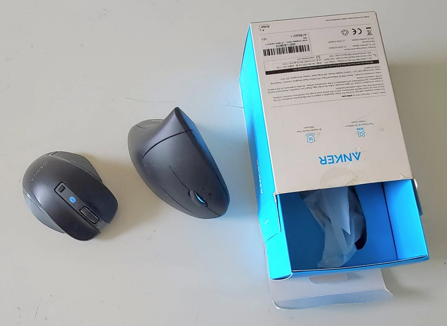 Anker Vertical Ergonomic Mouse & Insignia Wireless Mouse