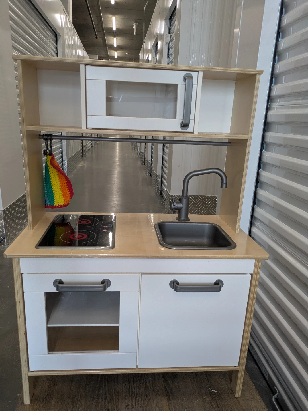 Wooden Play Kitchen with Working Sink and Oven,