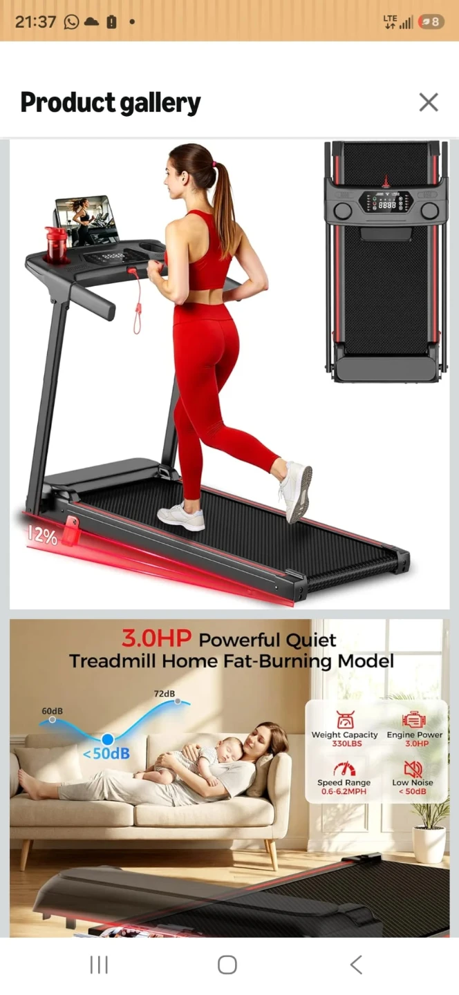 3.0HP Powerful Quiet Treadmill