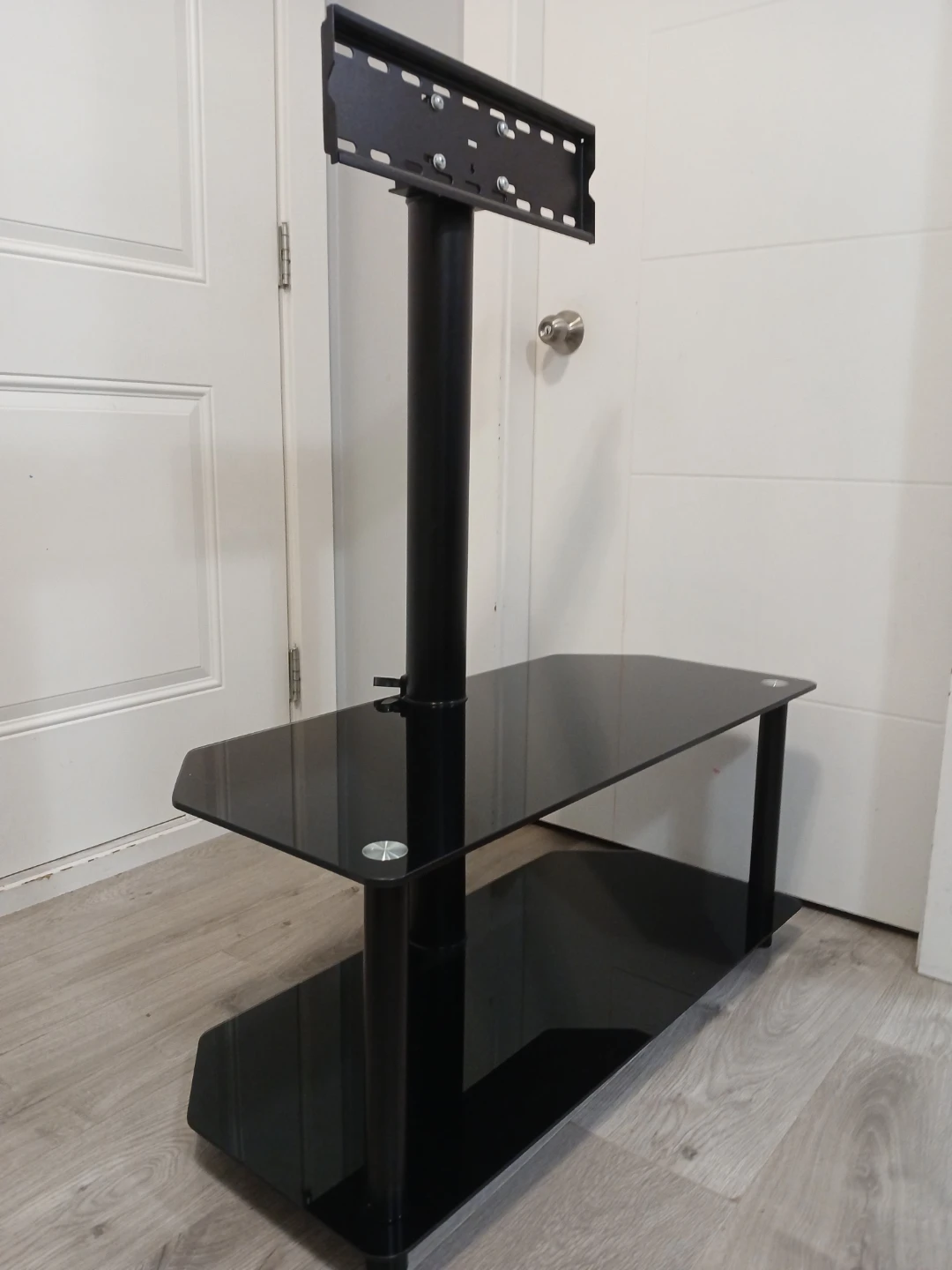 Black Glass TV Stand with Mount