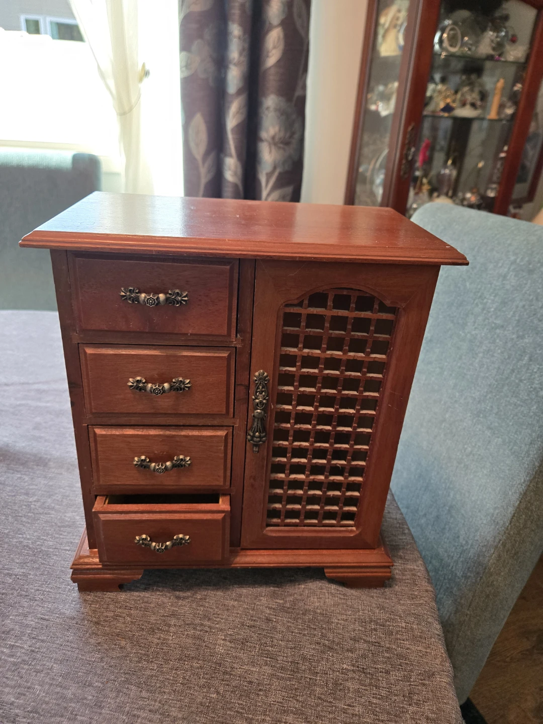 Wooden Jewellery Box with Drawers and Cabinet