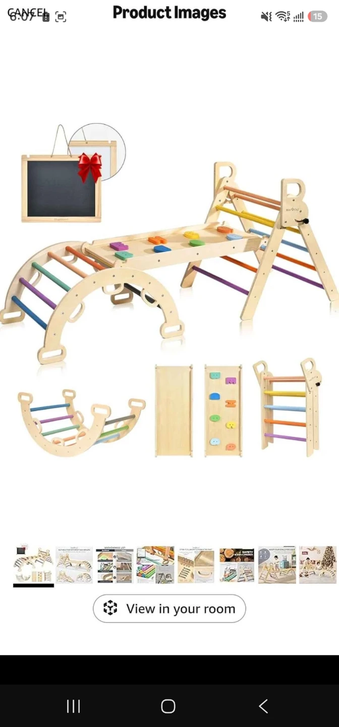 Wooden Climbing Triangle and Arch Set  larger set
