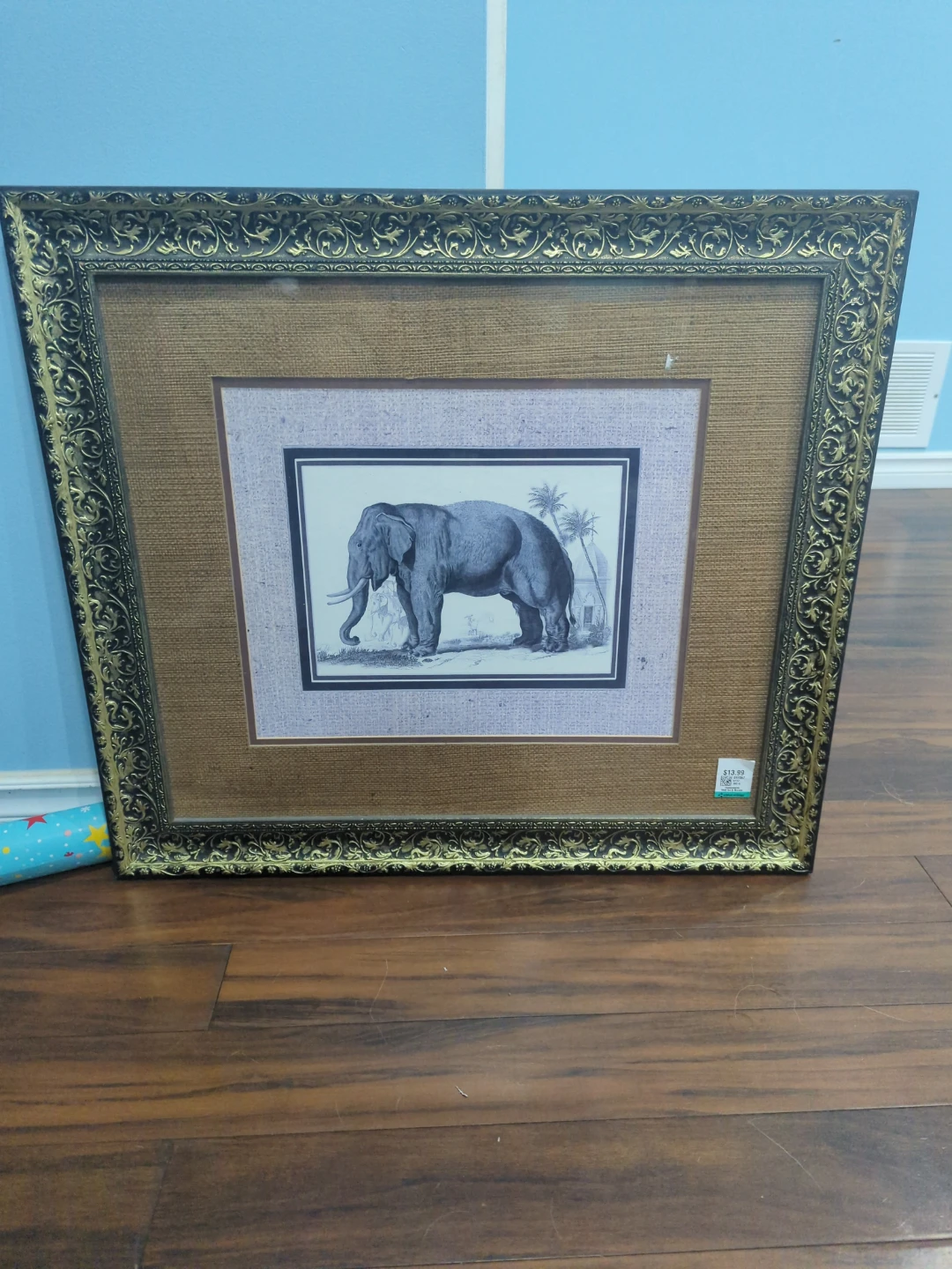 Framed Elephant Print Wall Art