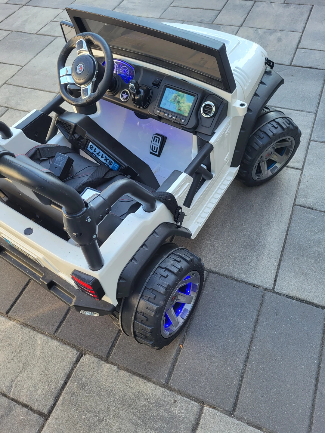 White Electric Ride-On Jeep for Kids