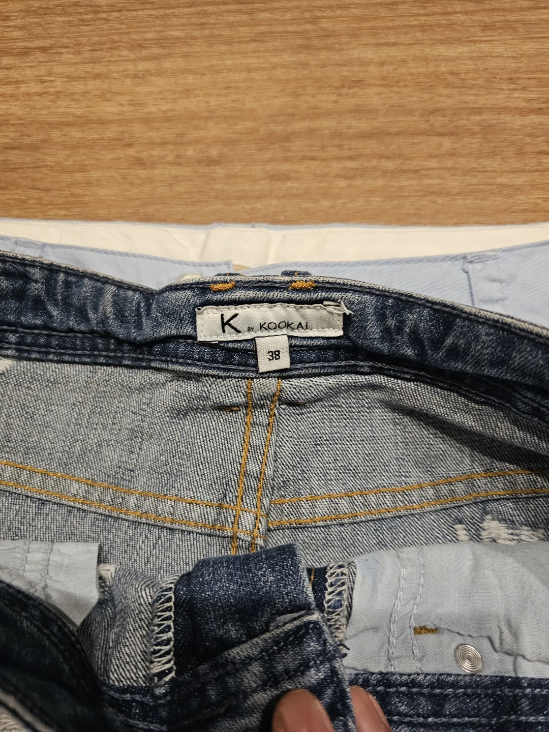 Denim & Light Blue&black Shorts - photo 3