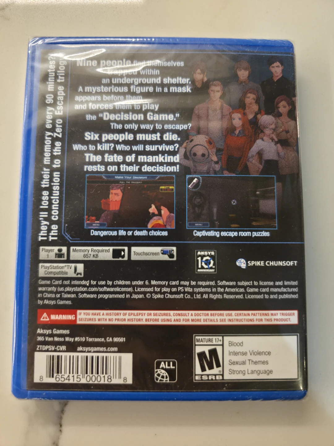 Zero Time Dilemma PlayStation Vita Game - photo 2
