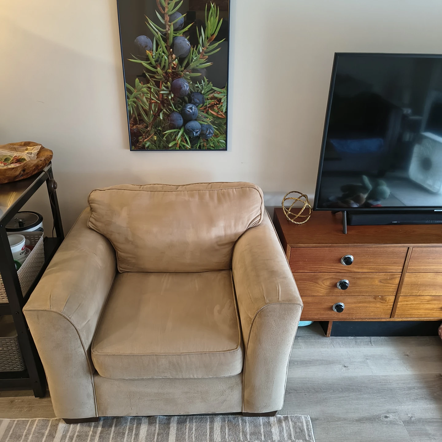 Tan (Wide) Microfiber Armchair