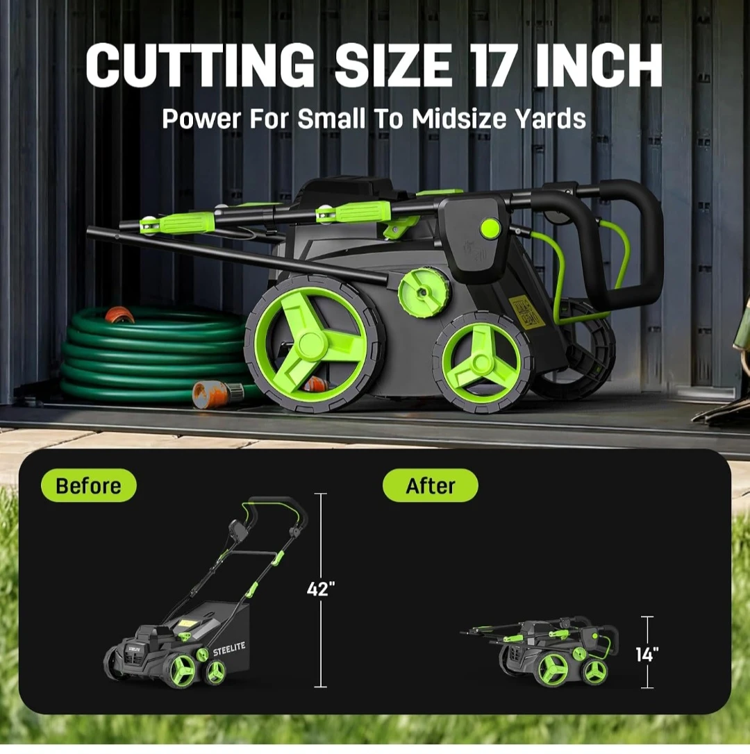 STEELITE 15-inch Cordless Electric Lawn Mower - photo 3