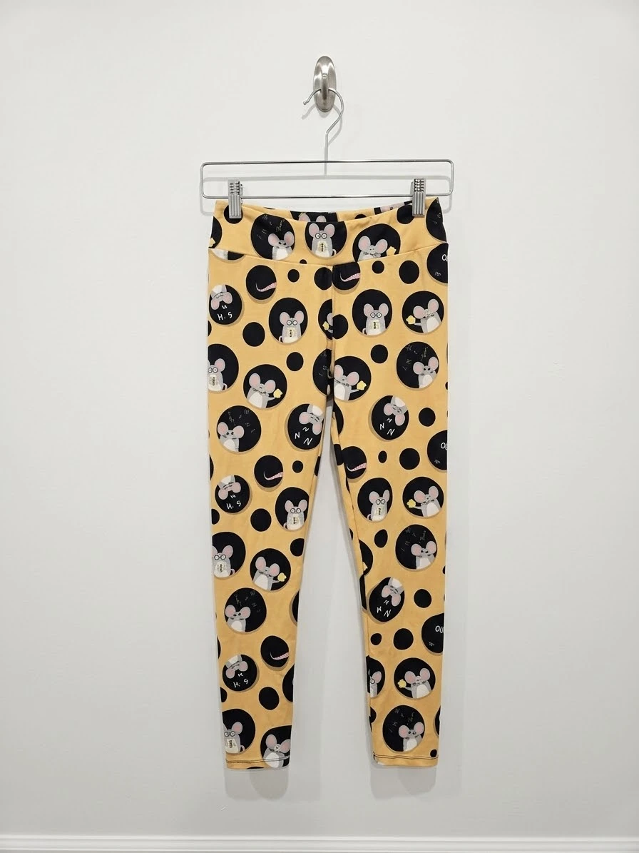 Women's Yellow Mouse Print Leggings - photo 2