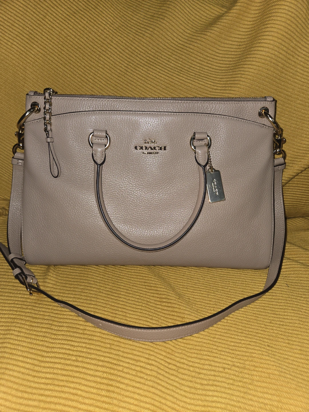 Coach Pebble Leather Satchel Bag - photo 5